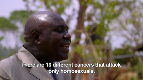 Le député David Bahati, dans un extrait du documentaire.